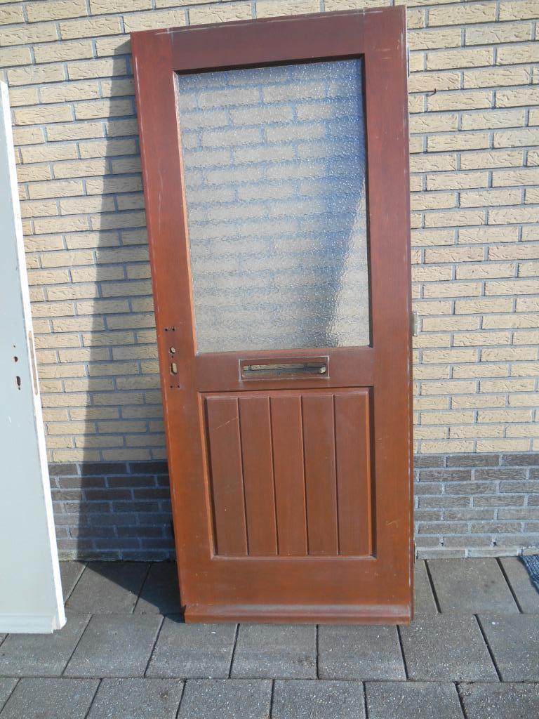 hardhouten voordeur 88 x 210 enkelglas, Ophalen, Gebruikt, 80 tot 100 cm, Buitendeur