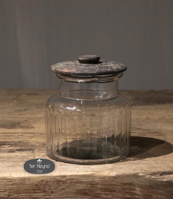Glazen voorraadpot S pot deksel glas stoer sober landelijk