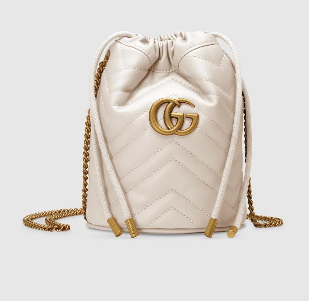 Gucci bucket bag, Ophalen of Verzenden, Zo goed als nieuw, Beige, Handtas