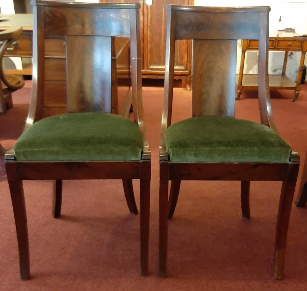 twee antieke empire  stoelen, Ophalen of Verzenden