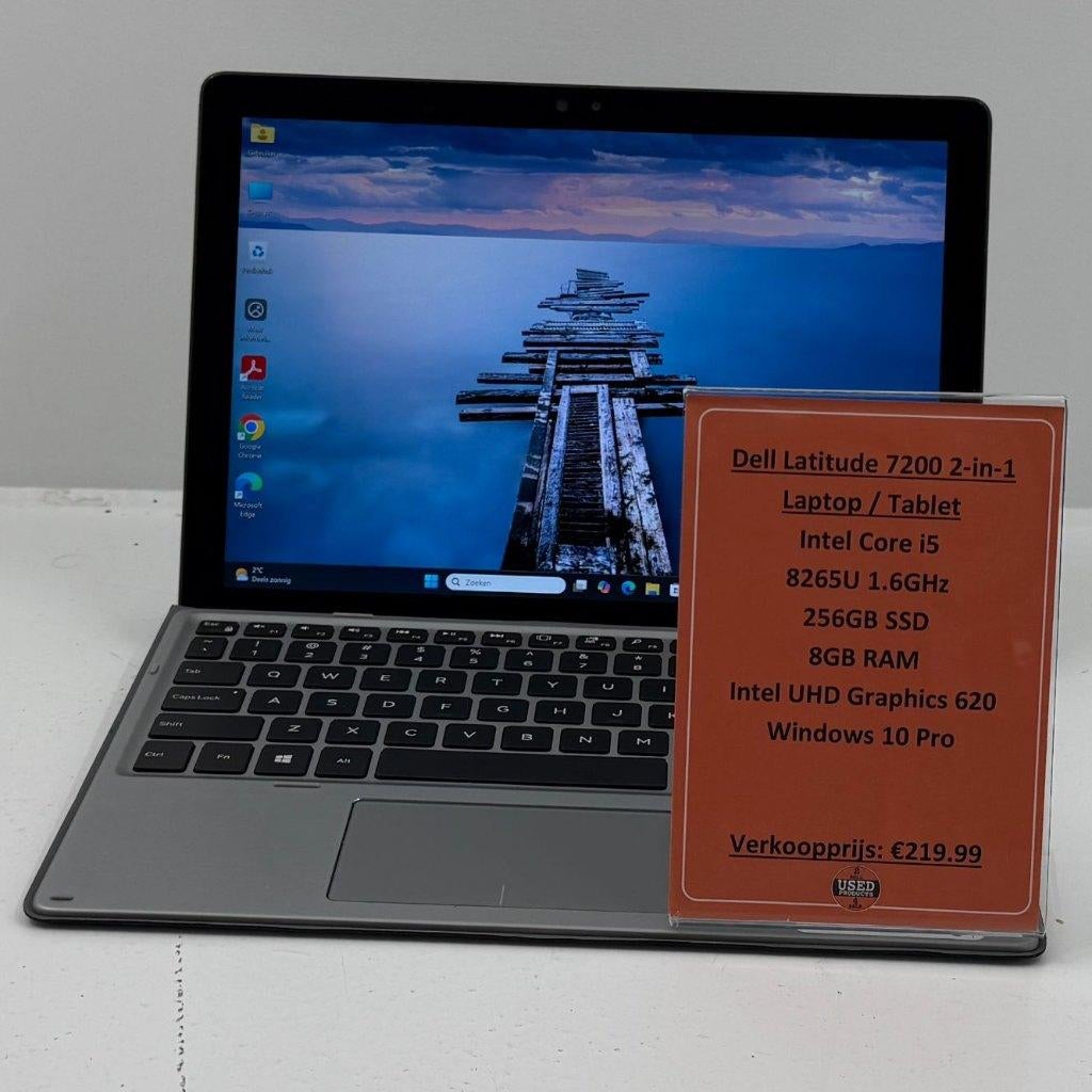 Dell latitude 7200 2-in-1 Laptop | i5 256GB SSD 8GB RAM, 2 tot 3 Ghz, Qwerty, Toulonselaan 72, Ophalen of Verzenden