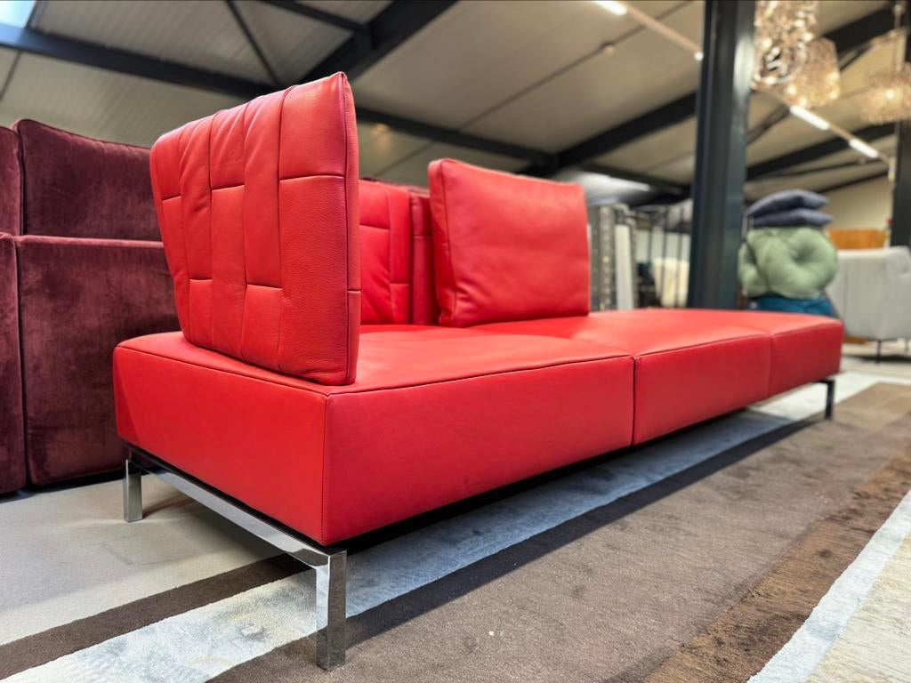 Nieuw Jori Calypso 3 Zits bank rood leer Design, Ophalen of Verzenden, Nieuw, Driepersoons, Leer