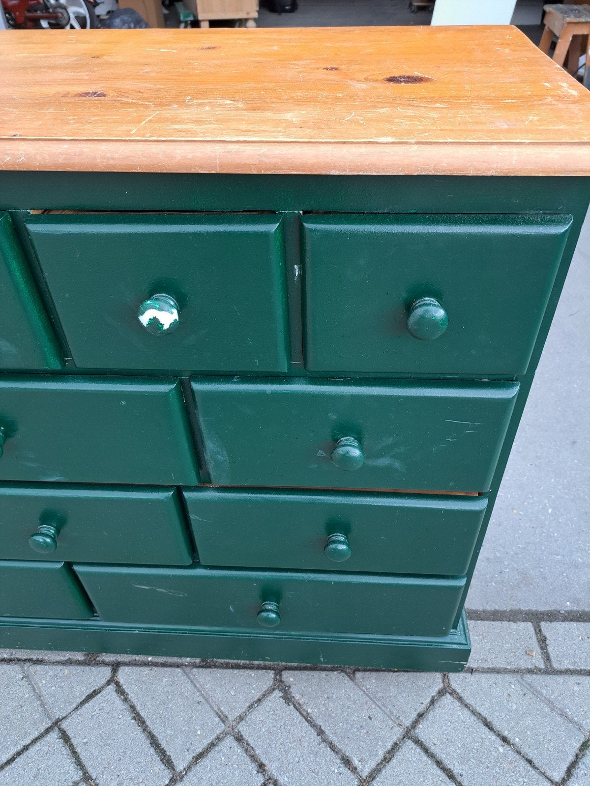 groene ladekast om te pimpen commode, Gebruikt, 100 tot 150 cm, 5 laden of meer, Ophalen of Verzenden
