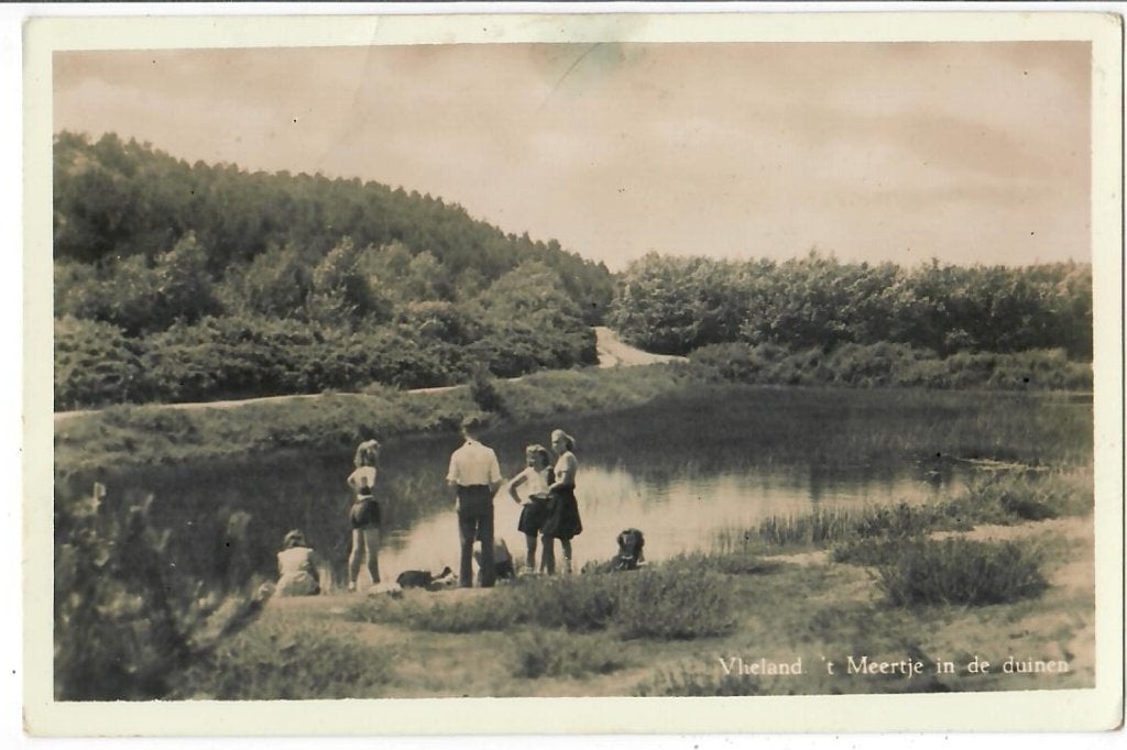 Vlieland - 't Meertje in de duinen, Verzamelen, Verzenden, 1940 tot 1960, Gelopen, Waddeneilanden