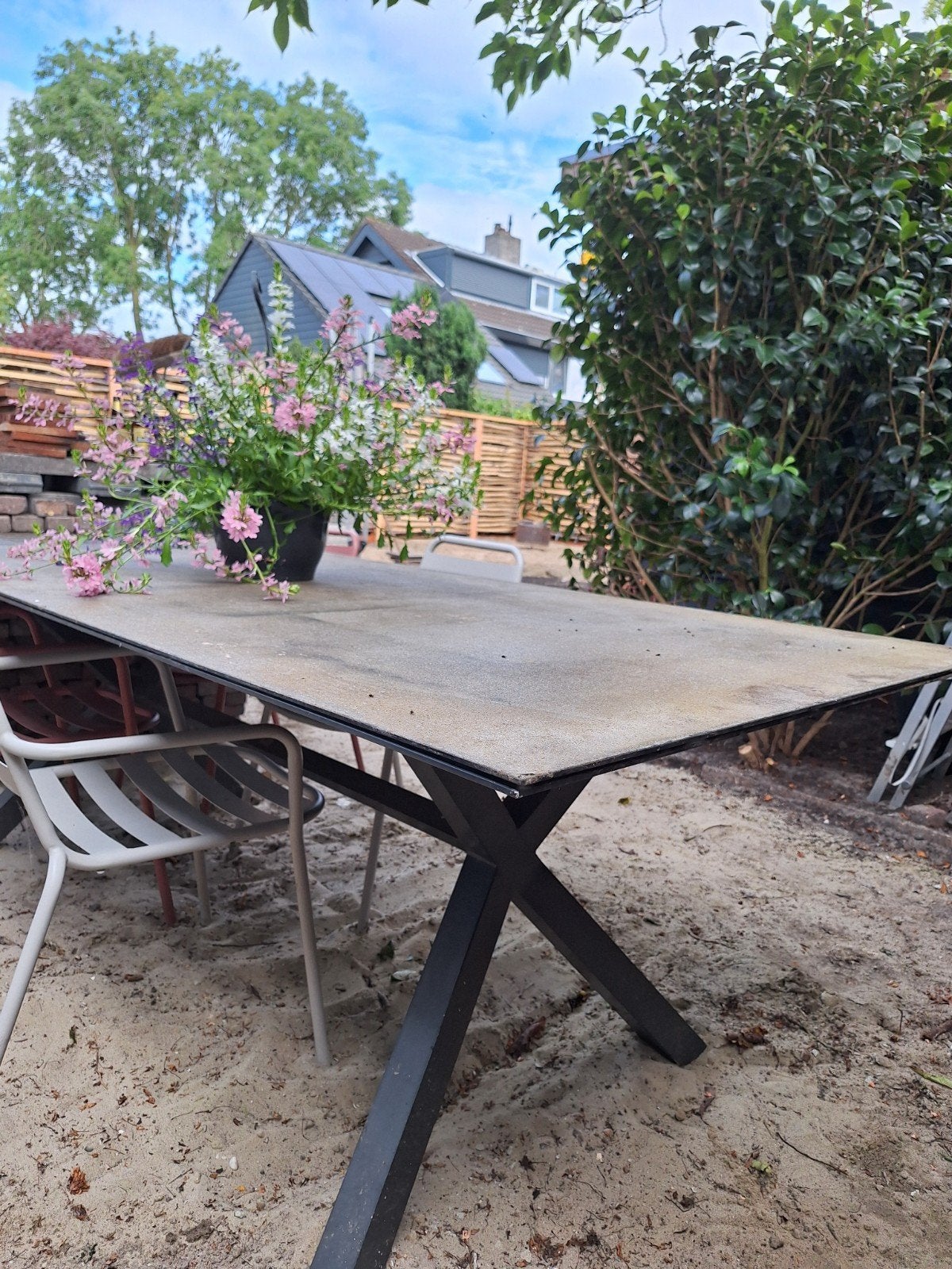 Tuintafel, Ophalen, Gebruikt, Rechthoekig, Aluminium