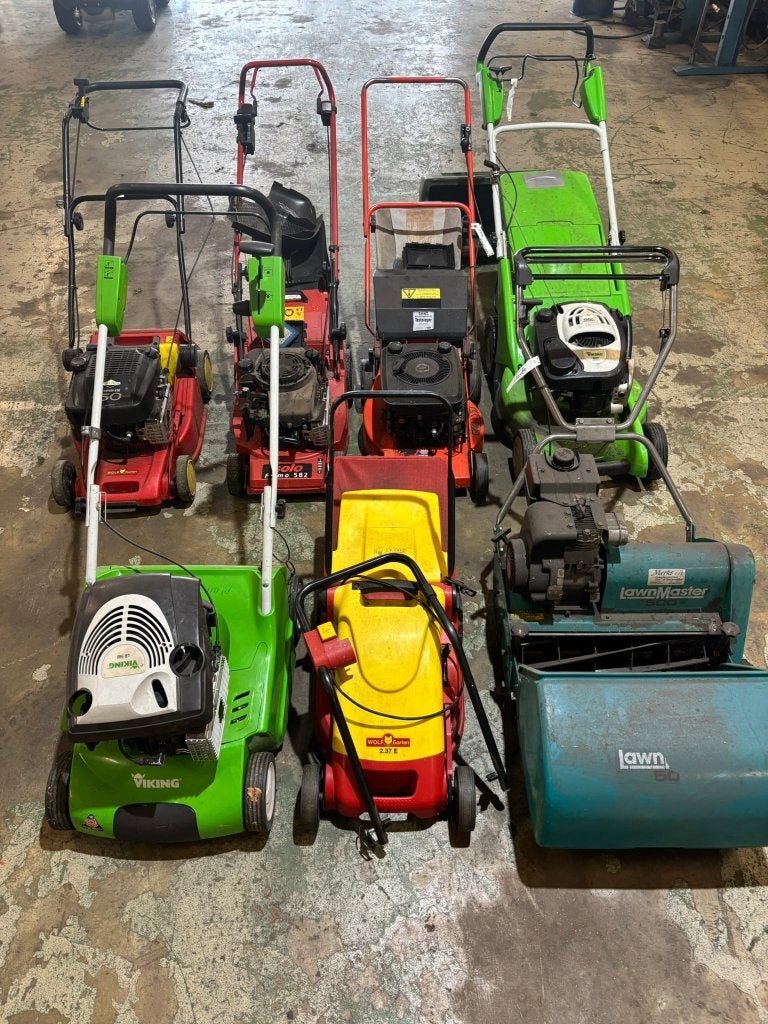 Partij loopmaaiers verticuteermachine oa Viking, Solo, Wolf, Ophalen, Gebruikt, -, -