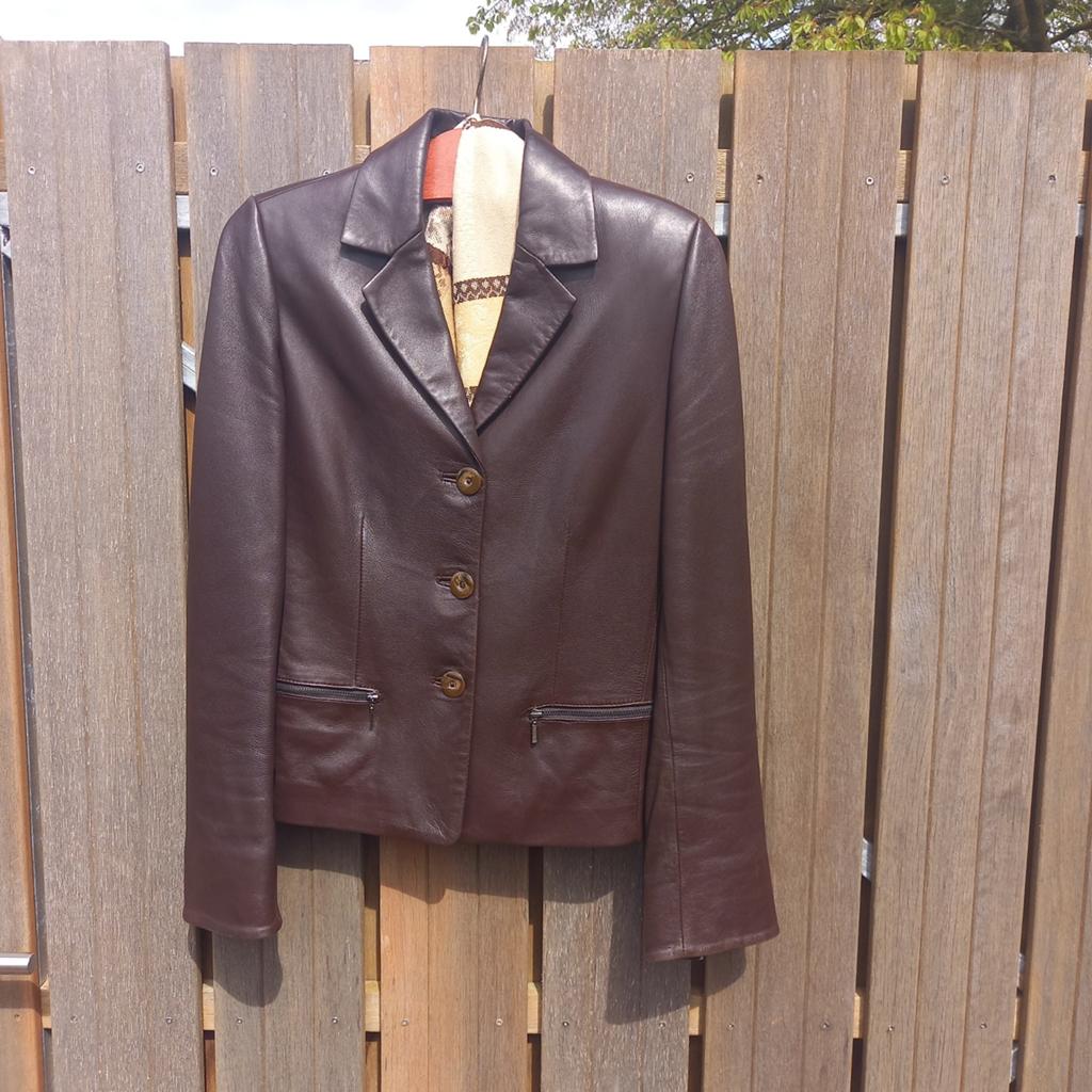 Sherwood Forest leren damesjas, Kleding | Dames, Jasjes, Kostuums en Pakken, Maat 38/40 (M), Bruin, Ophalen of Verzenden, Zo goed als nieuw