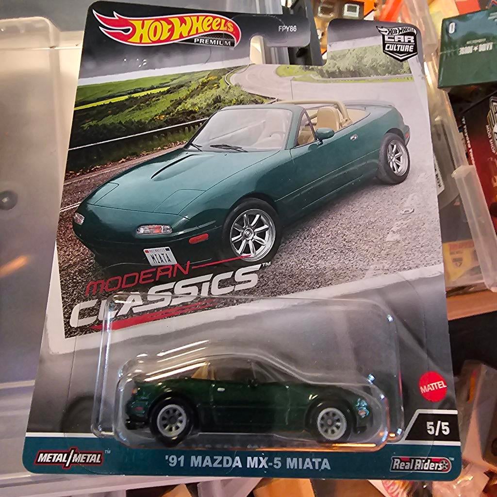 Hot Wheels Premium '91 Mazda MX-5 Miata Modern Classics, Nieuw, Ophalen of Verzenden, 333 Continental Blvd, El Segundo, CA 90245, USA
