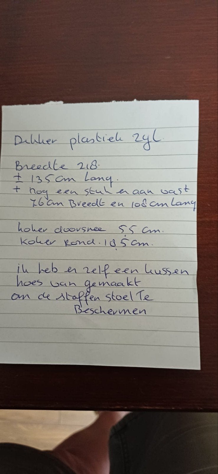 Witte plastic zeil/folie op rol - 218x135cm + extra stuk, Ophalen, Gebruikt, 5 tot 10 m², Folie