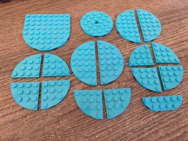 lego div. grondplaatjes medium azur, samen voor 2 euro, Ophalen of Verzenden, Zo goed als nieuw, Grondplaat, Lego