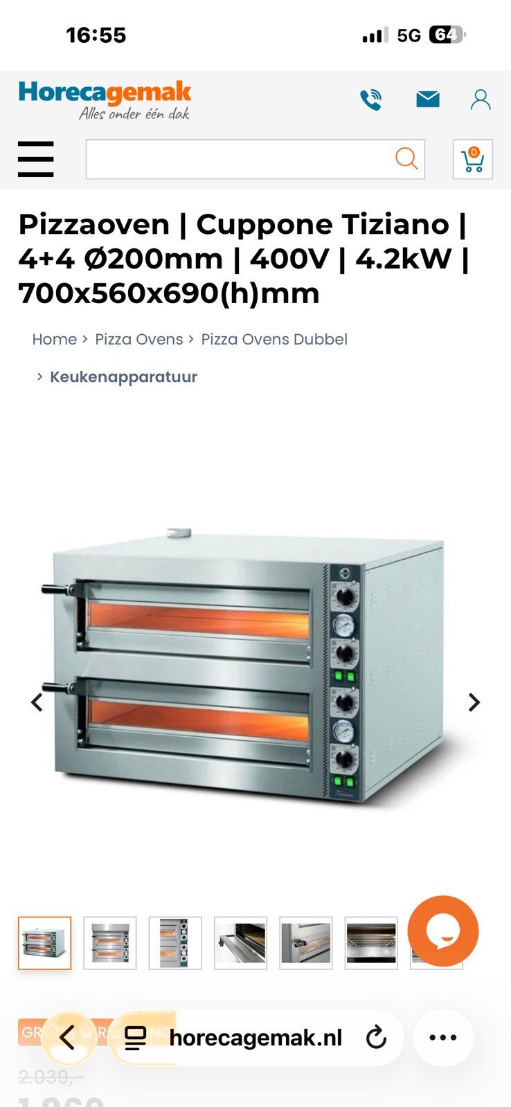 Pizzaoven cuppone Tiziana / wrinig gebruikt, Ophalen, Gebruikt, Ovens, Magnetrons en Steamers