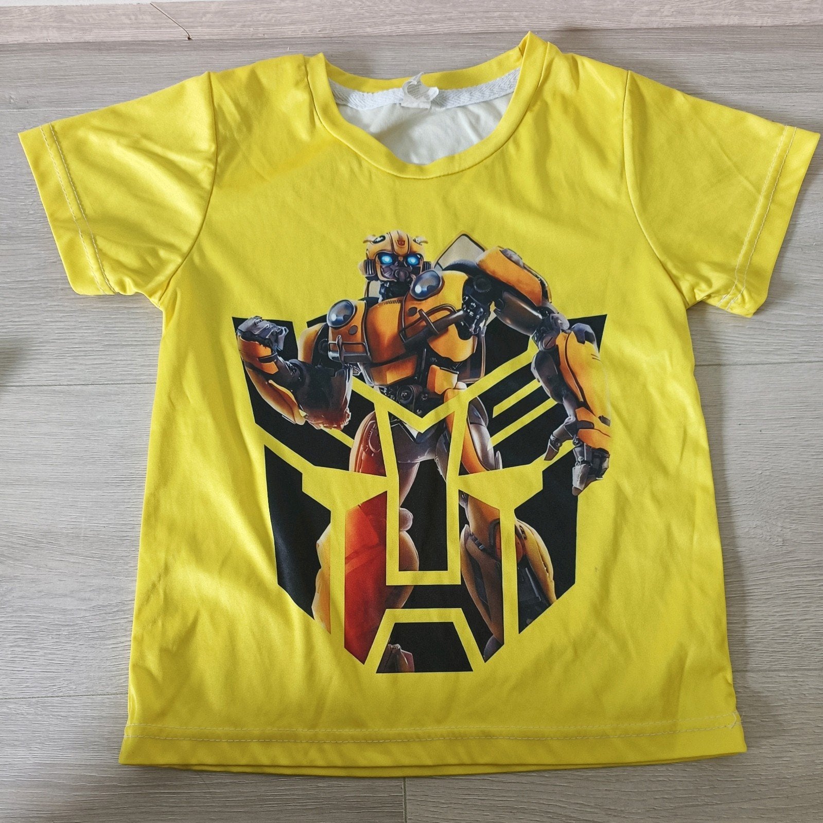 Gele Transformers Bumblebee t-shirt 4-6 jaar, Ophalen, Transformers, Zo goed als nieuw, Shirt of Longsleeve