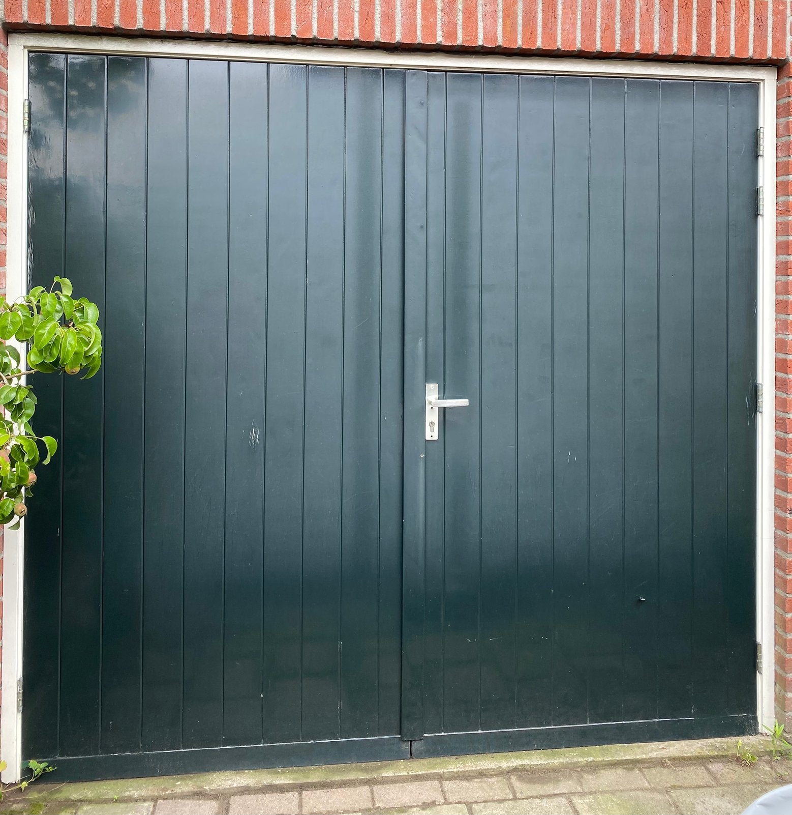 Dubbele deur garagedeur, Ophalen, Gebruikt, Garagedeur, Hout