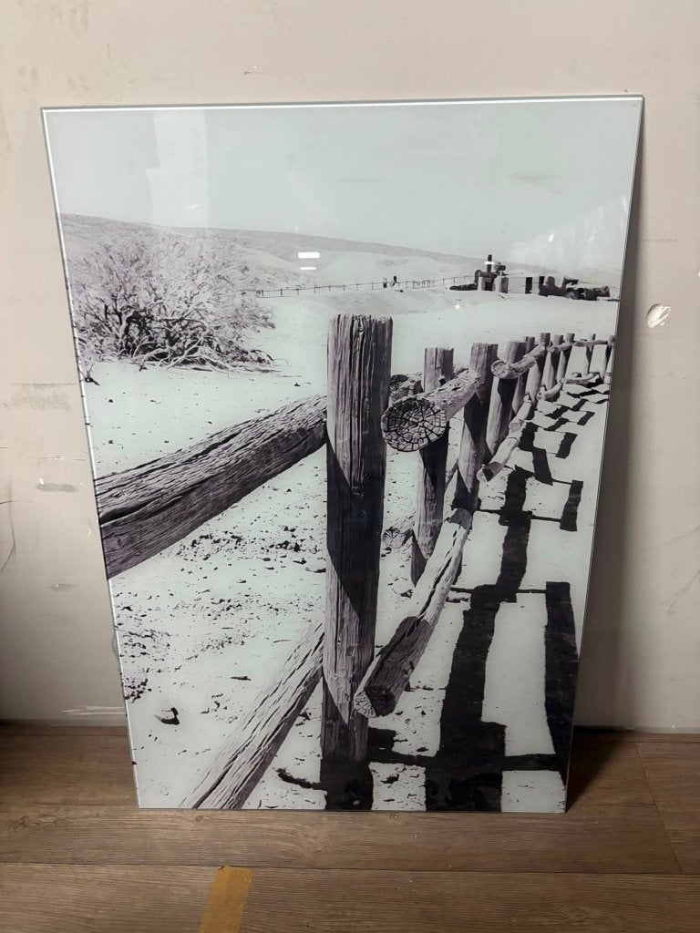 Glasschilderij Silent Winter 60x90 - Gehard glas, Landschap, Glas, Achter glas, Ophalen of Verzenden
