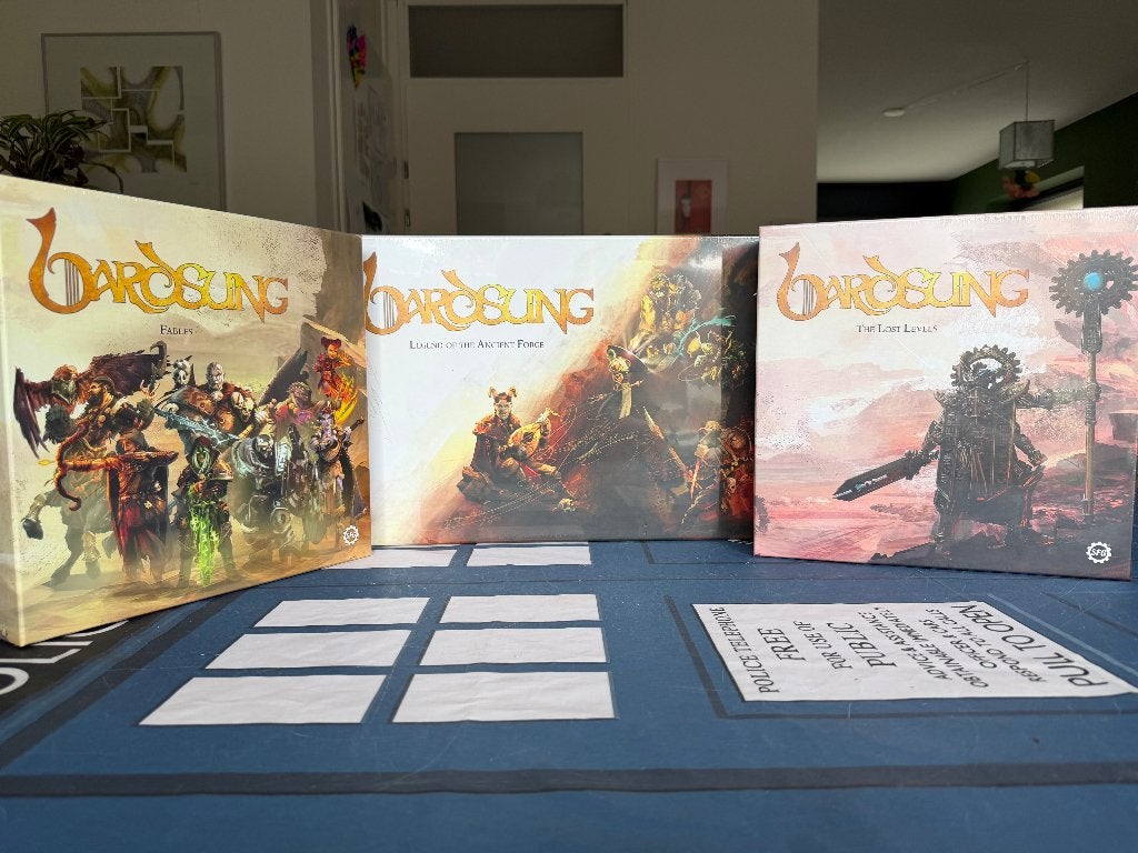 Bardsung SFG Bordspel met uitbreidingen en veel miniaturen!, Een of twee spelers, Ophalen of Verzenden, Nieuw, Steamforged Games