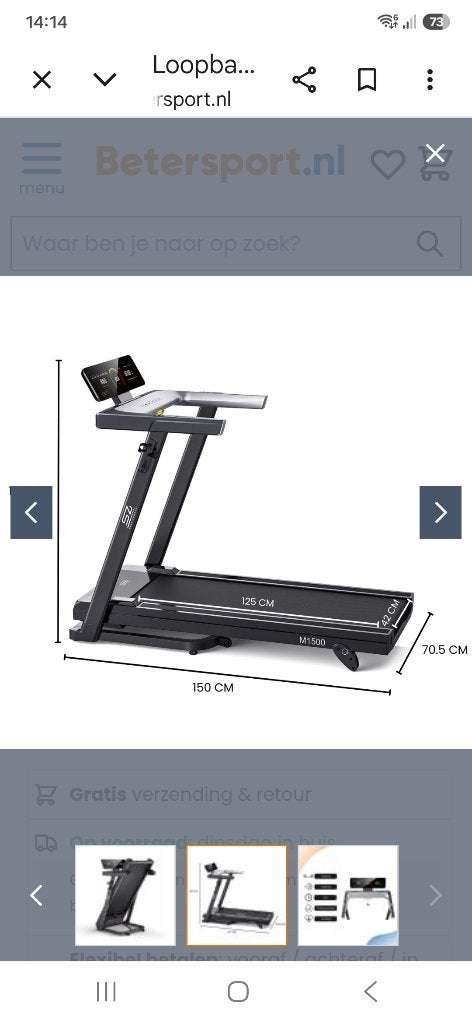 Loopband senz sports m1500, Ophalen, Zo goed als nieuw, Loopband