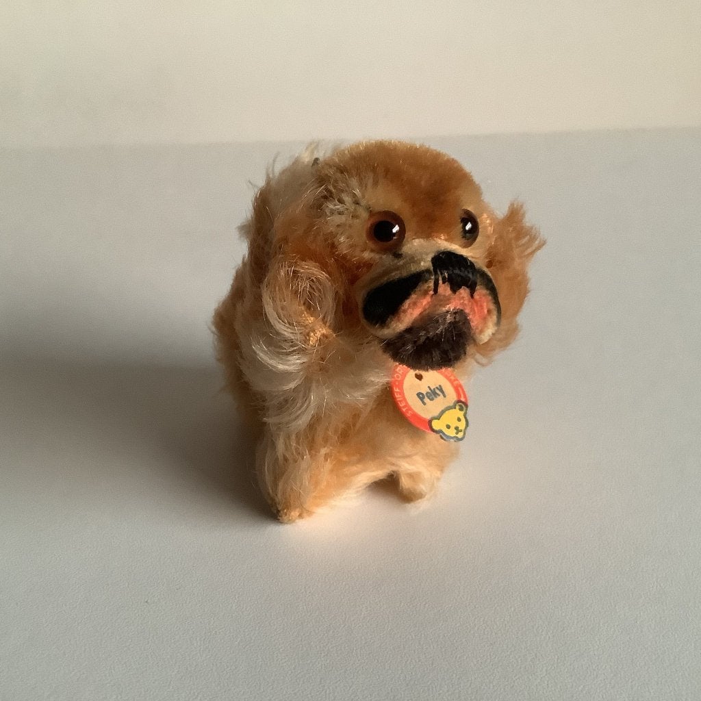 Schattig vintage Steiff klein hondje "Peky", Antiek en Kunst, Ophalen of Verzenden