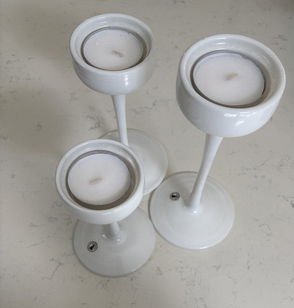 IKEA Blomster kandelaars set van 3 in verschillende hoogtes, Wit, IKEA, Waxinelichthouder, Ophalen of Verzenden
