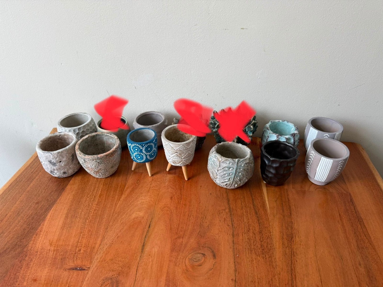 Diverse kleine bloempotjes, Rond, Ophalen of Verzenden, Zo goed als nieuw, Aardewerk