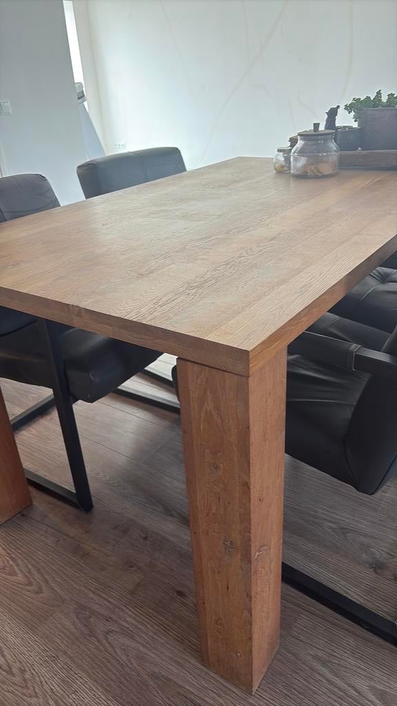 Eiken eethoektafel, Huis en Inrichting, Ophalen, Gebruikt, 100 tot 150 cm, Eikenhout