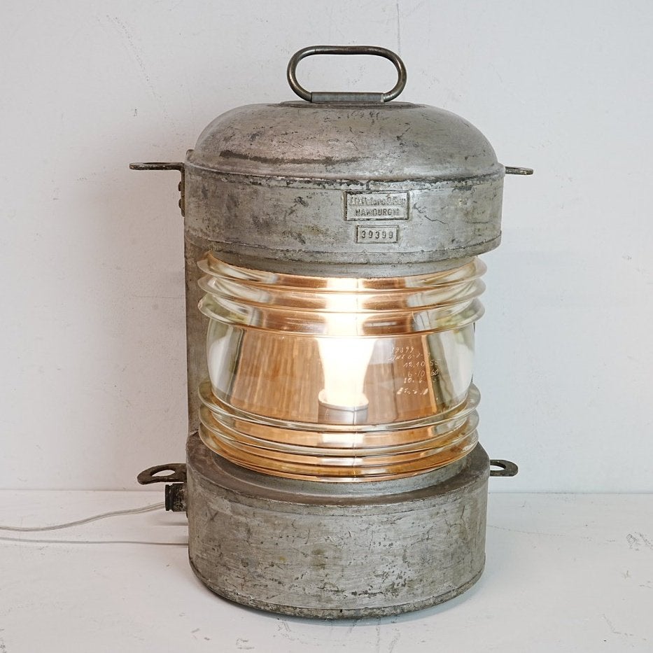 Antieke zinken scheepslamp met nieuwe bedrading., Ophalen of Verzenden, Gebruikt, Gebruiksvoorwerp