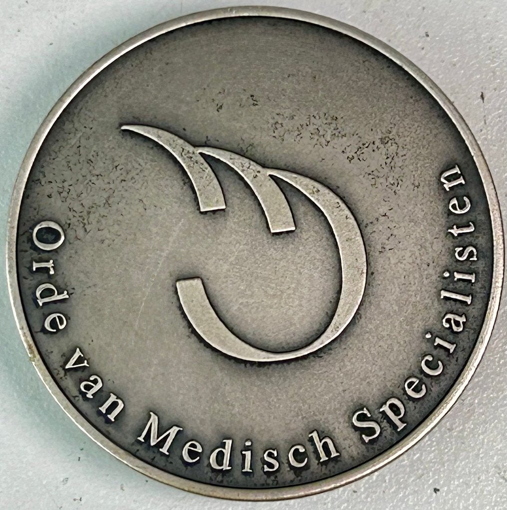 Zilveren afscheidspenning Orde Medisch Specialisten # 311, Ophalen of Verzenden, Zilver, Nederland