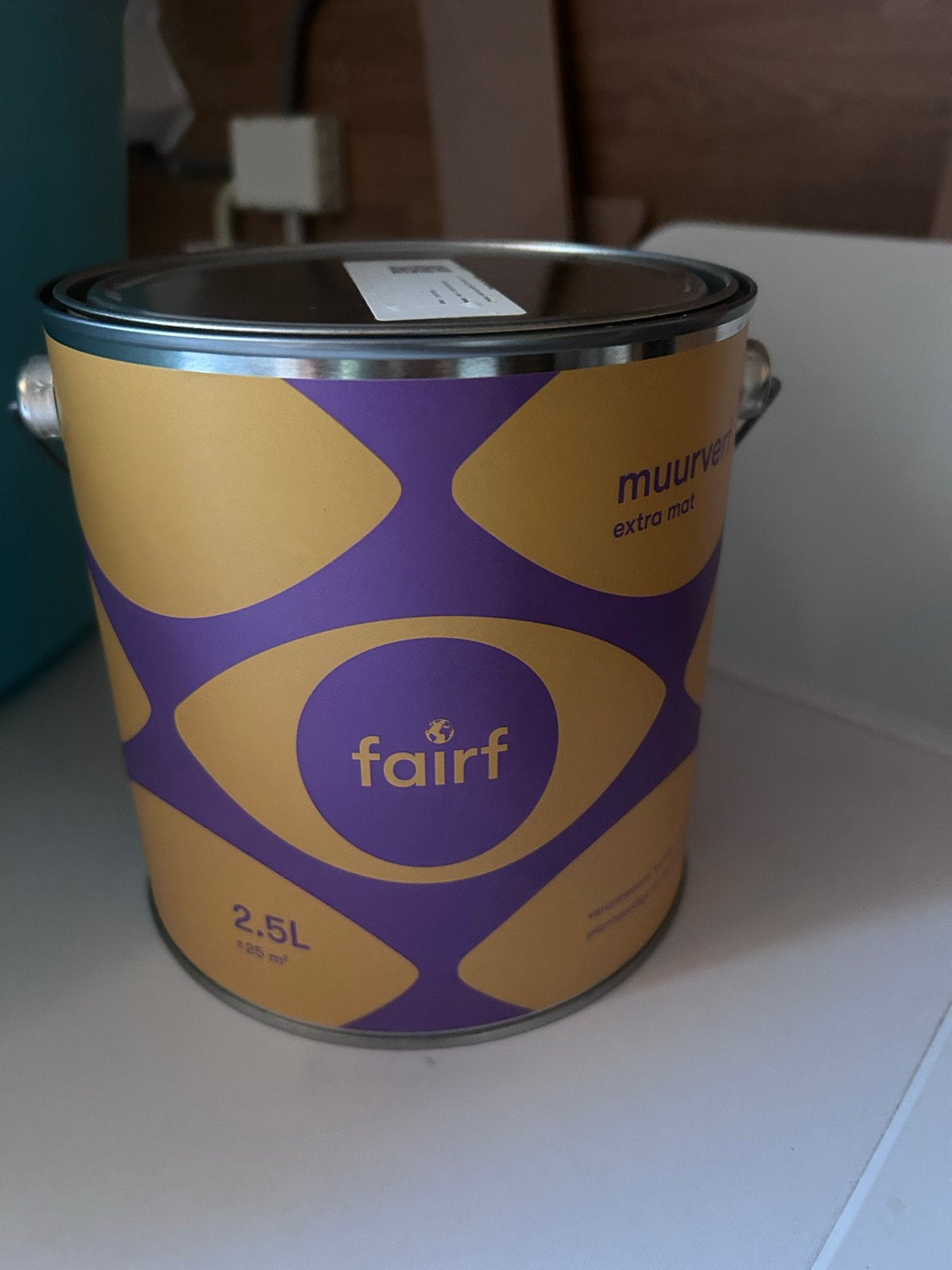 2 potten Fairf muurverf extra mat 2,5L - kleur Overtoom, Doe-het-zelf en Verbouw, Verf, Beits en Lak, Ophalen, Overige kleuren