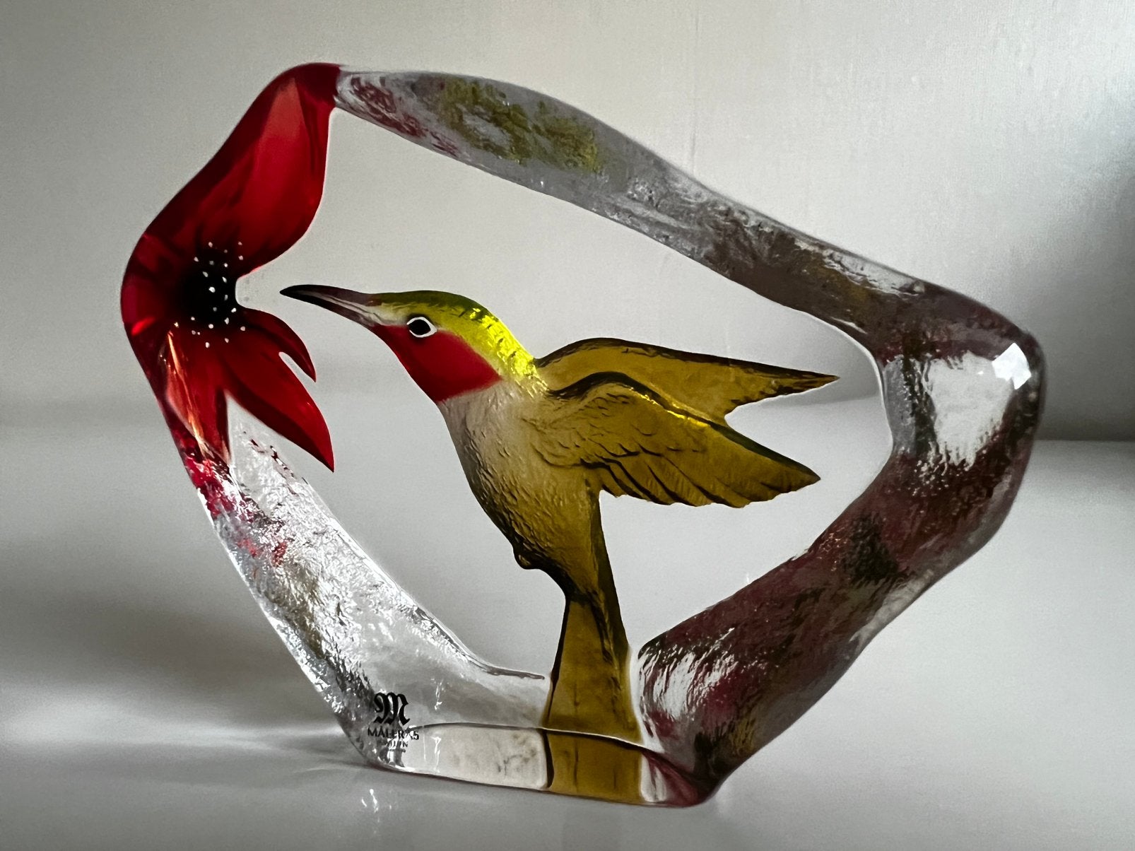 Zweeds Design Målerås Wildlife Kolibrie Glasobject Jonasson, Ophalen of Verzenden, Object, Glas