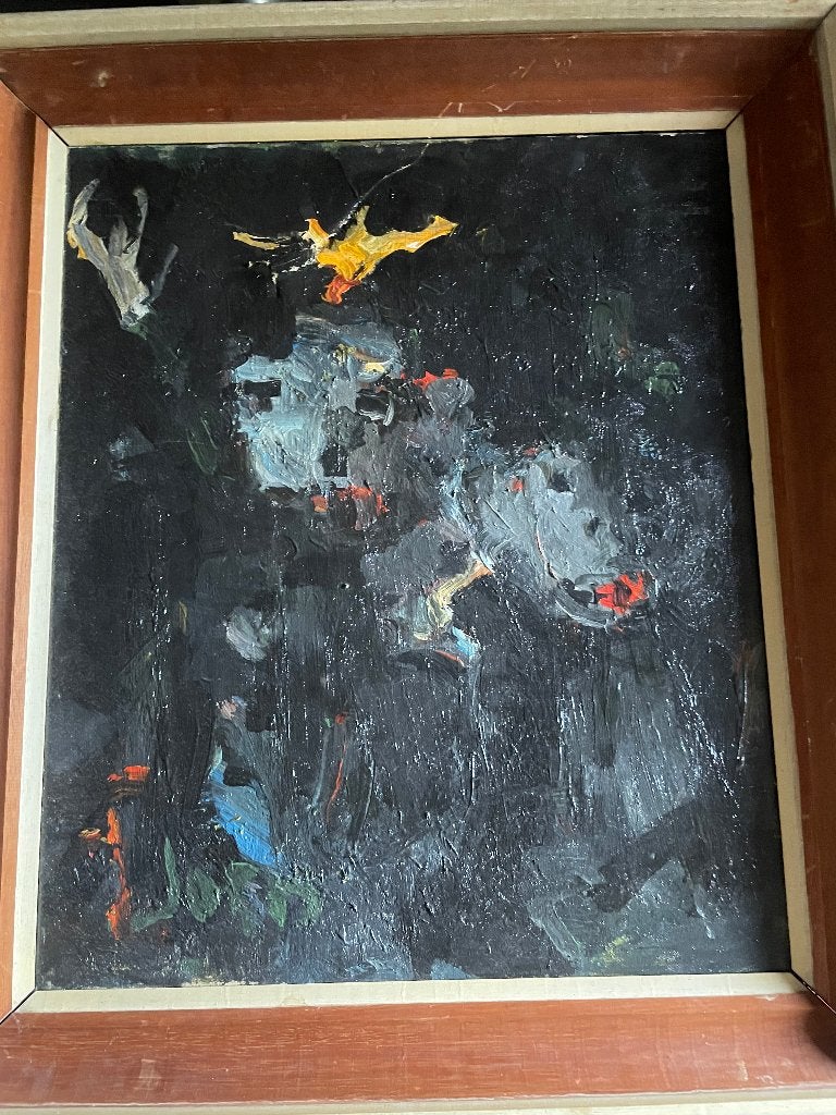 JORN  ( Asger Jorn ??) olie op doek, Antiek en Kunst, Ophalen of Verzenden