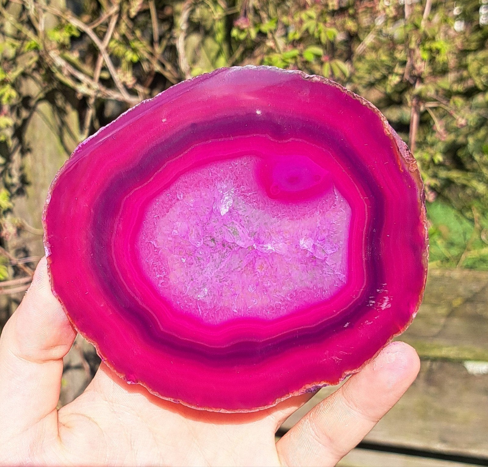 Agaatschijf roze Agaatschijven edelsteen verzameling stenen, Ophalen of Verzenden