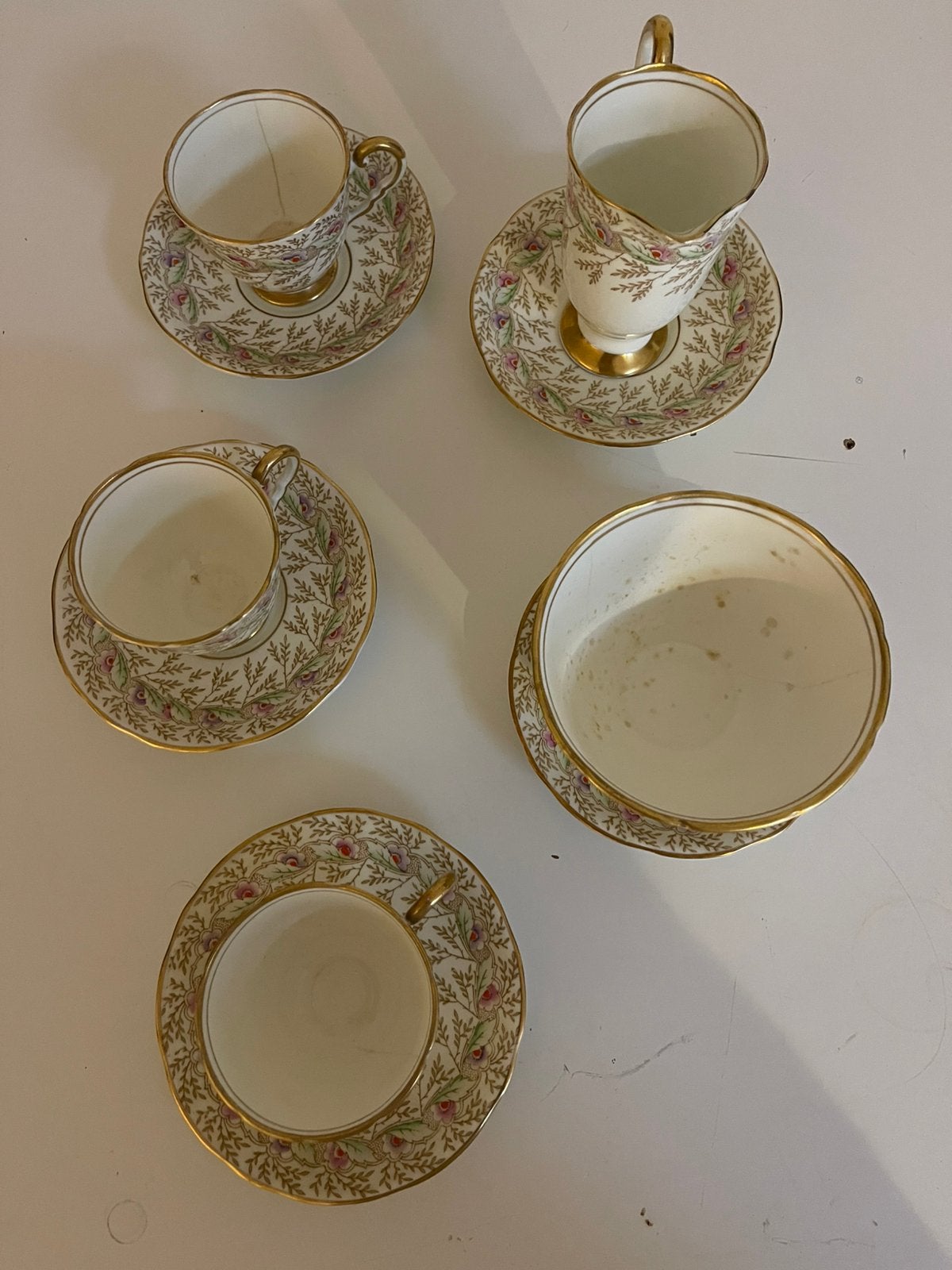 Royal Stafford : koffie kopjes , suiker kom en melkkannetje, Antiek en Kunst, Ophalen of Verzenden