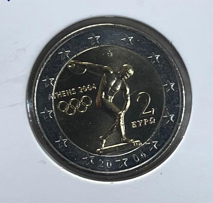 OLYPISCHE SPELEN 2 EURO MUNT 2004 UNC ATHENE-GRIEKENLAND, Ophalen of Verzenden, Griekenland, 2 euro, Losse munt
