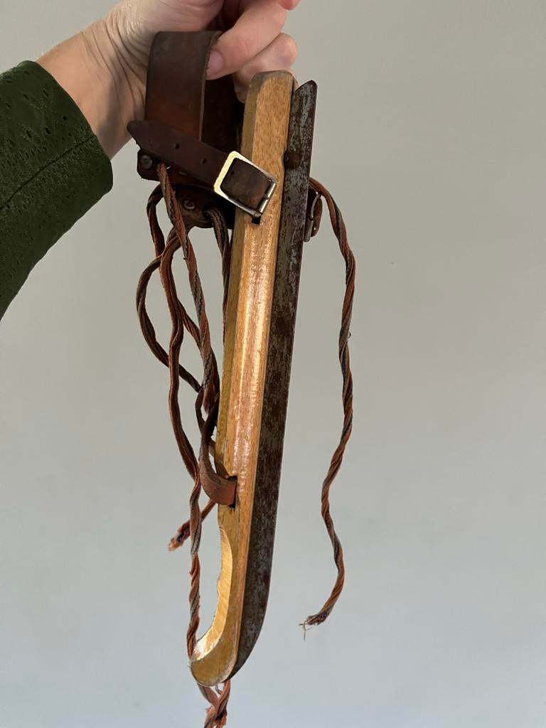 Vintage houten schaatsen - Houtjes, Ophalen of Verzenden, Gebruikt, Overige typen, Overige merken