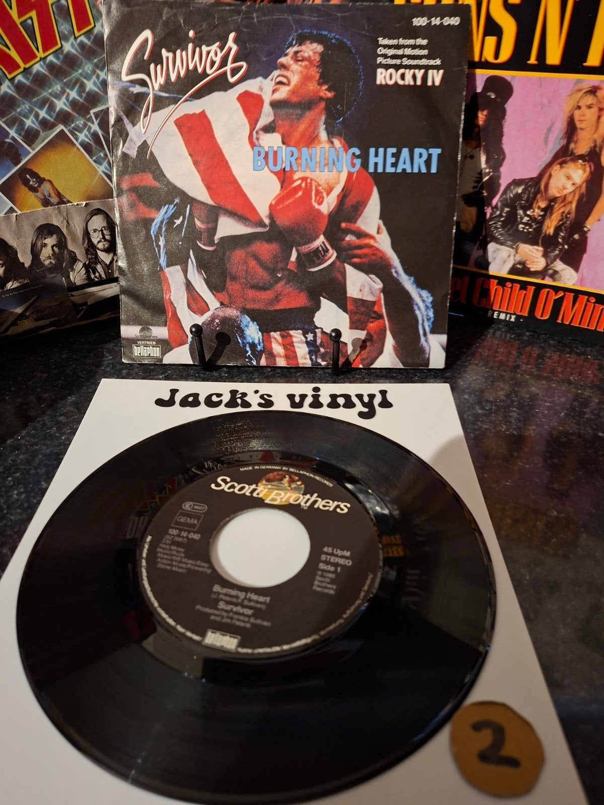 Survivor - Burning Heart (Rocky IV Soundtrack) 1985, 7 inch, Ophalen of Verzenden, Zo goed als nieuw, Beschermende buitenhoes