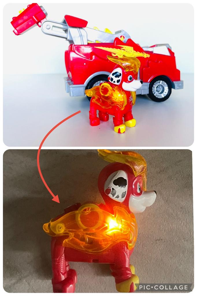PAW Patrol | Marshall auto + Mighty Pup Charged Up (licht), Ophalen of Verzenden, Gebruikt