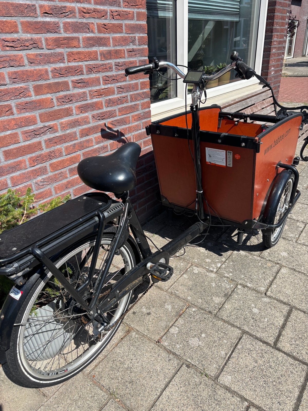 Babboe Big E bakfiets, Fietsen en Brommers, Fietsen | Bakfietsen, 4 kinderen of meer, Gebruikt, Elektrisch, Trommelrem
