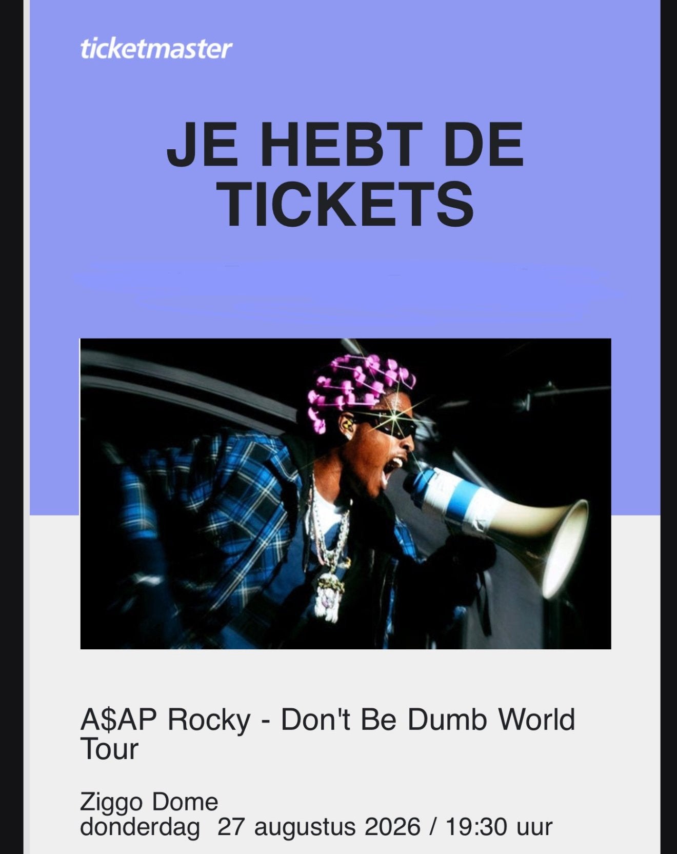 A$ap Rocky tickets 2x staanplaatsen 27aug Ziggo, Twee personen