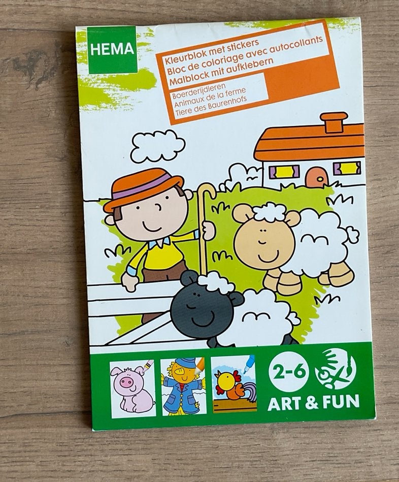 Hema Kleurboek met Stickers - Zo goed als nieuw, Ophalen of Verzenden, Zo goed als nieuw, Knutselen
