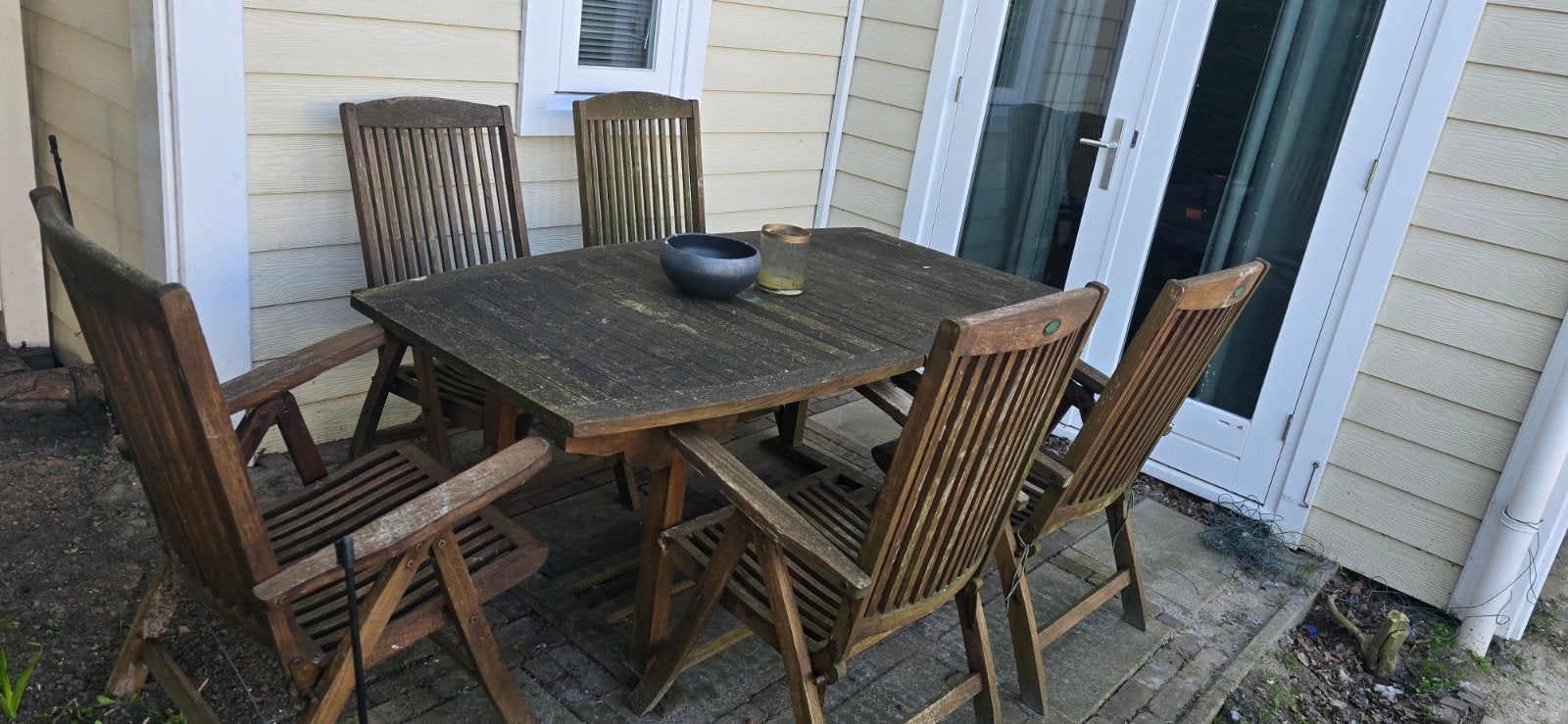 Bois Le Duc Tuinset, Ophalen, 5 zitplaatsen, Gebruikt, Hardhout