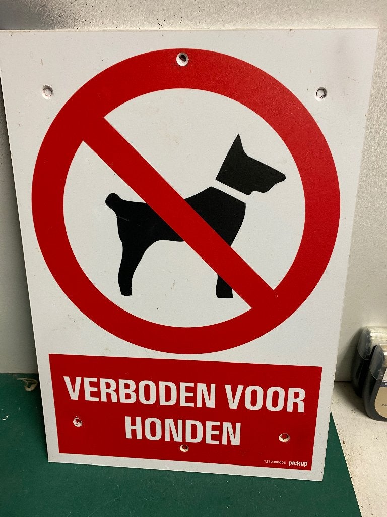 Verbodsbord Honden Niet Toegestaan - Kwaliteit en Duidelijk, Ophalen of Verzenden, Gebruikt