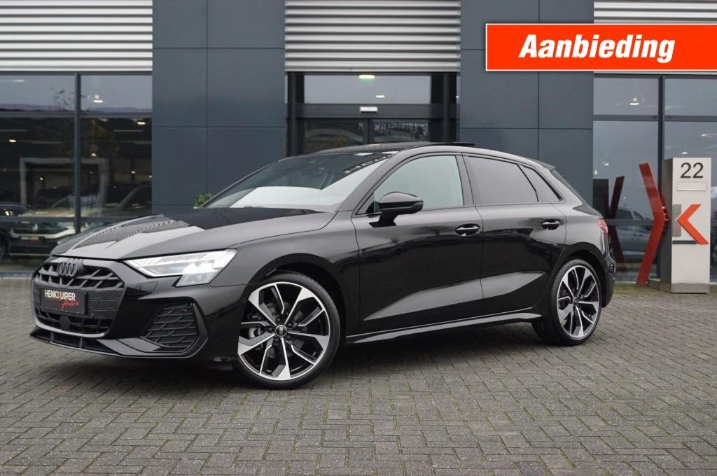 Audi A3 Sportback 35 TFSI S-Tronic S-Line facelift/ Leer rui, Automaat, Huisgarantie, Zwart, Leder