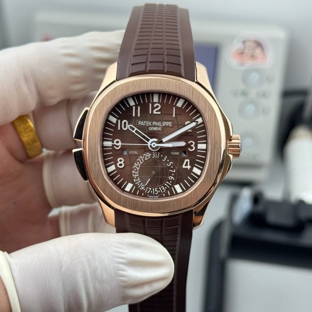 Patek Philippe Aquanaut Travel Time 5164R bruin, Ophalen of Verzenden, Nieuw, Staal, Overige merken