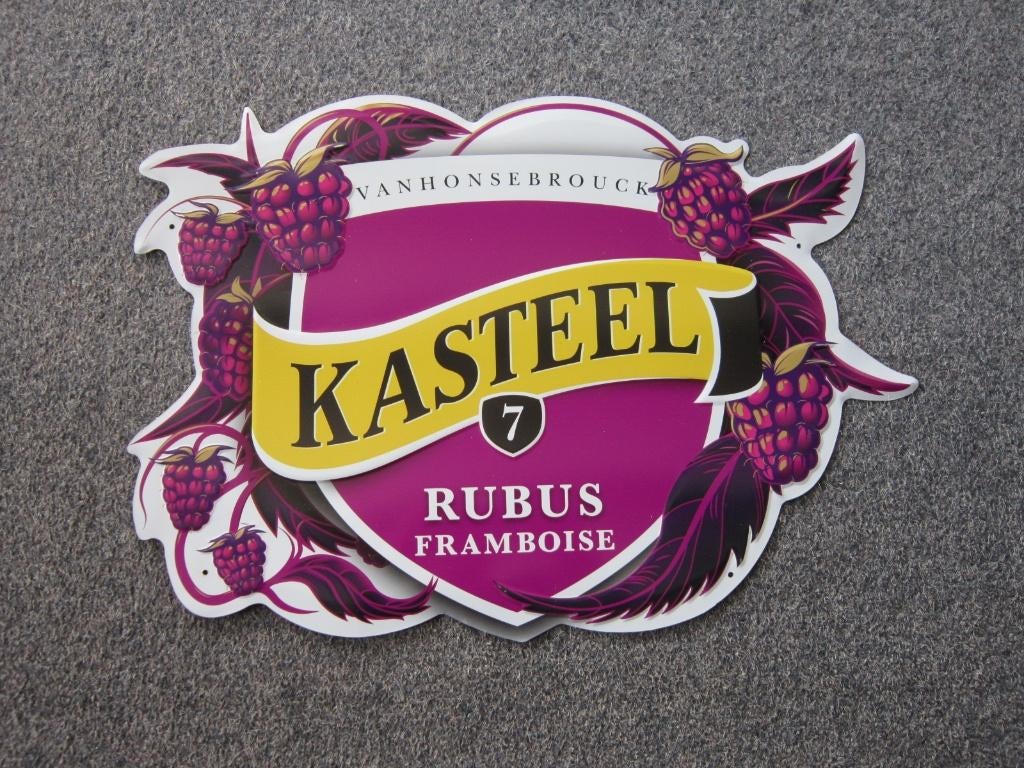 KASTEEL BIER BLIKKEN RECLAMEBORD, Ophalen, Zo goed als nieuw, Reclamebord, Plaat of Schild, Overige merken
