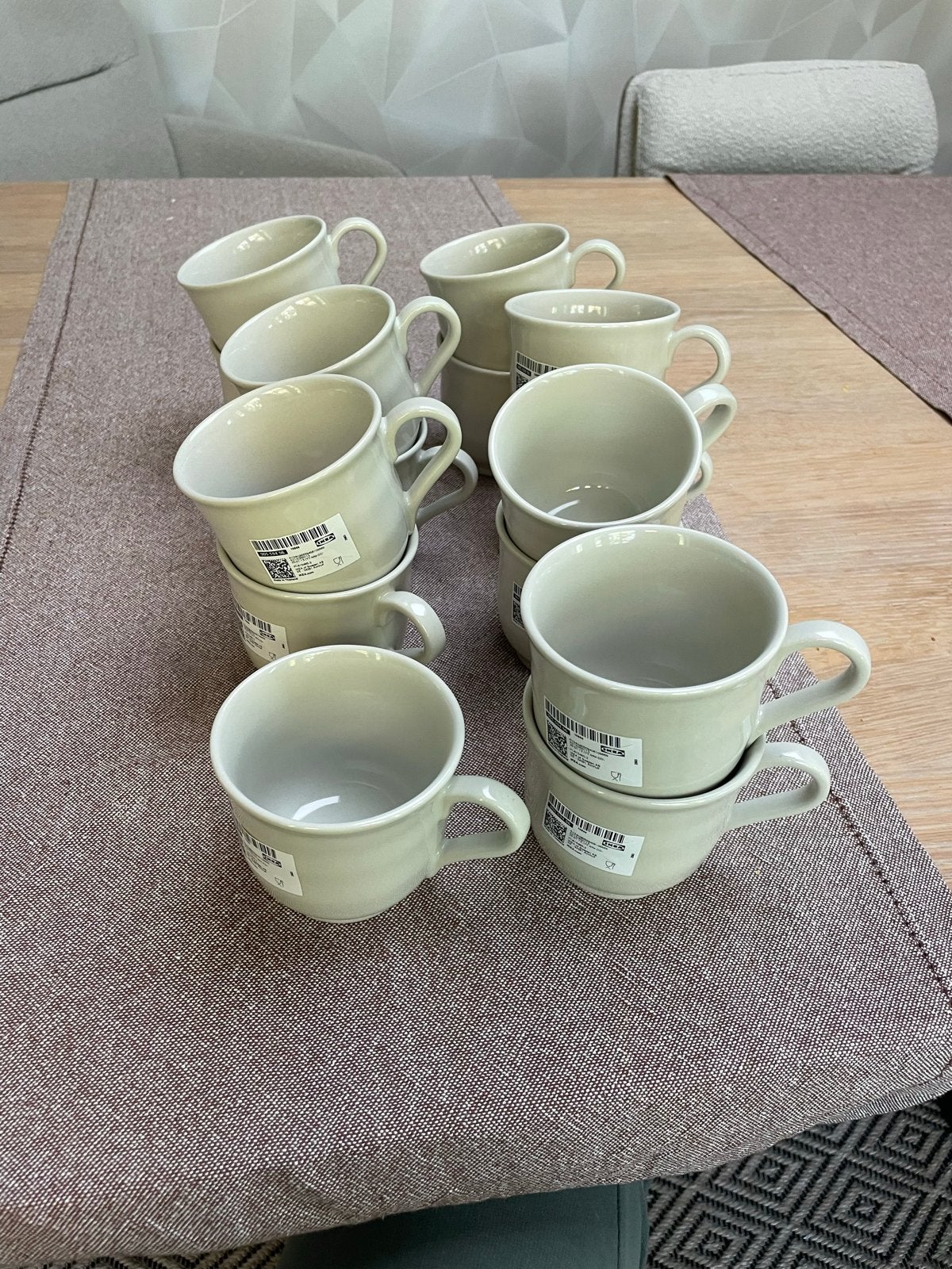 15 NIEUWE IKEA SANDSKÄDDA Bekers - Licht Grijsbeige, Ophalen, Nieuw, IKEA, Mok