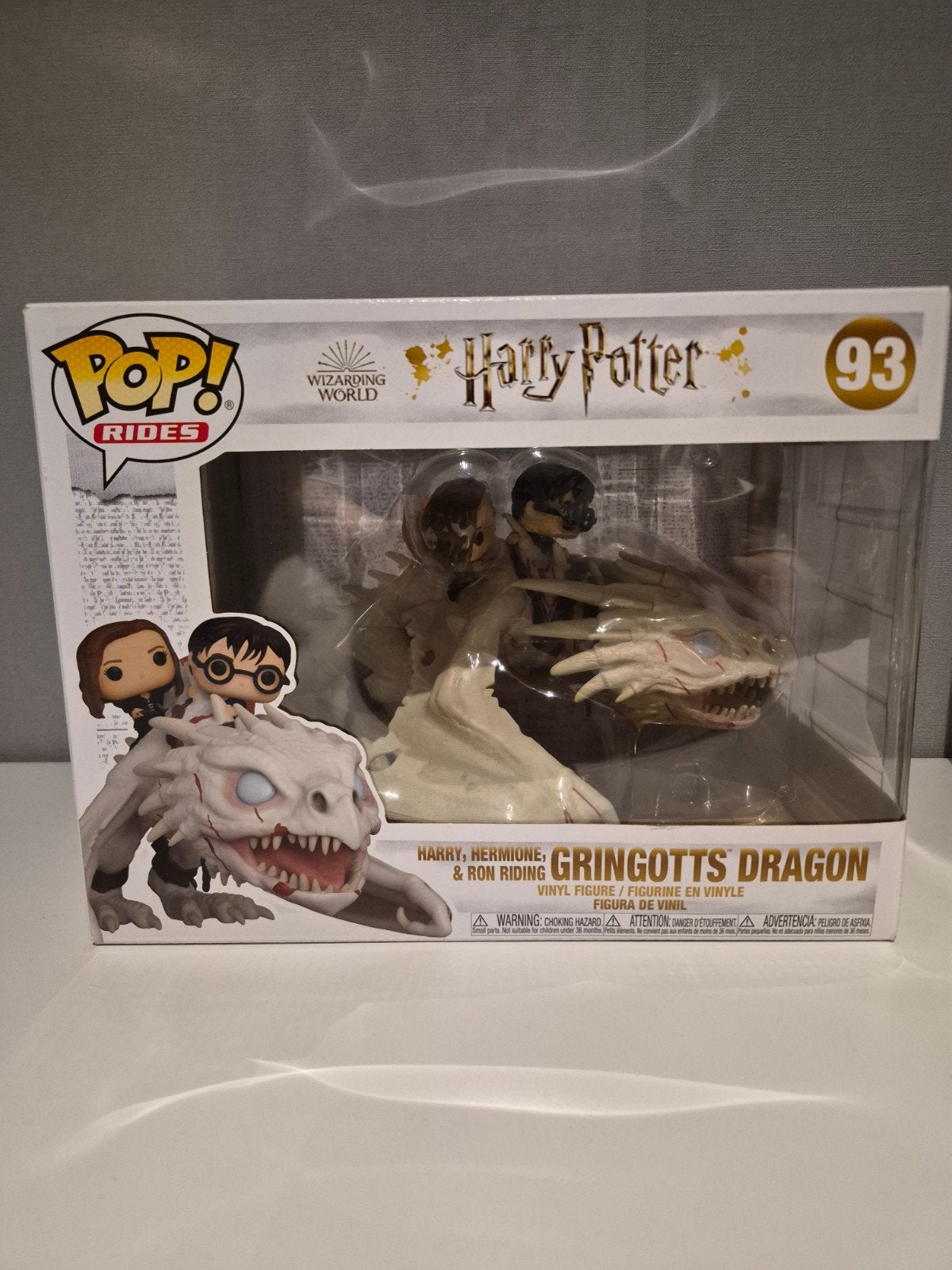 Funko pop harry, hermione, & ron riding gringotts dragon 93, Verzenden, Zo goed als nieuw