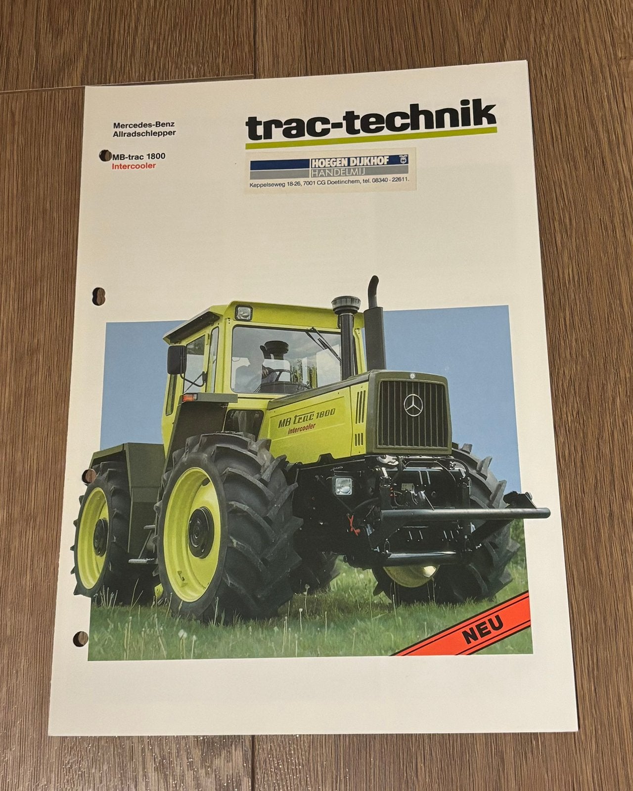 Te Koop: MB trac 1800 Folder Hoegen Dijkhof Unimog, Ophalen, Zo goed als nieuw, Mercedes