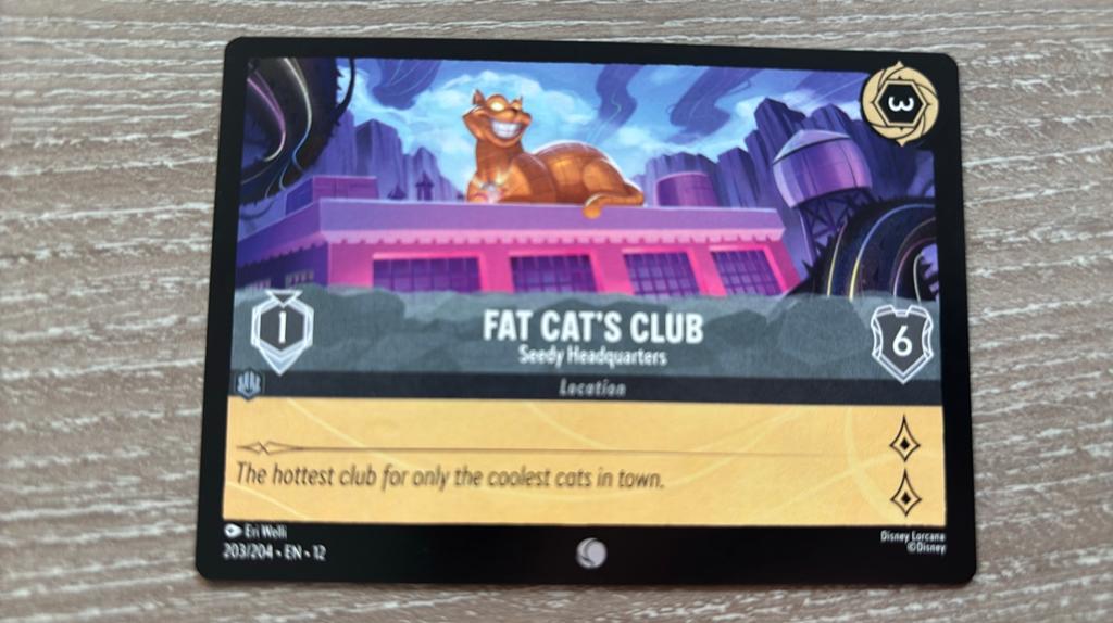Disney Lorcana Fat Cat’s Club seedy 203-204 12WIL nonfoil, Ophalen of Verzenden, Zo goed als nieuw, Losse kaart