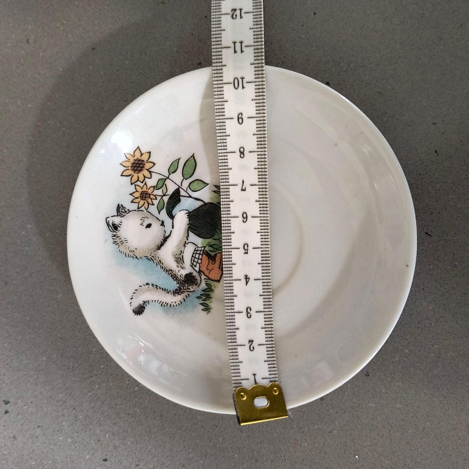 Schattig kattenbordje met zonnebloemen, Huis en Inrichting, Gebruikt, Meerkleurig, Overige stijlen, Ophalen of Verzenden