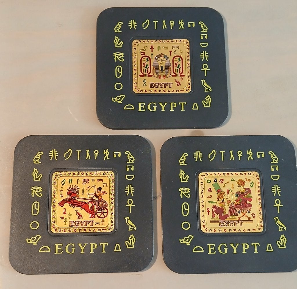 Onderzetters Oud Egypte 3 stuks, Ophalen of Verzenden, Zo goed als nieuw