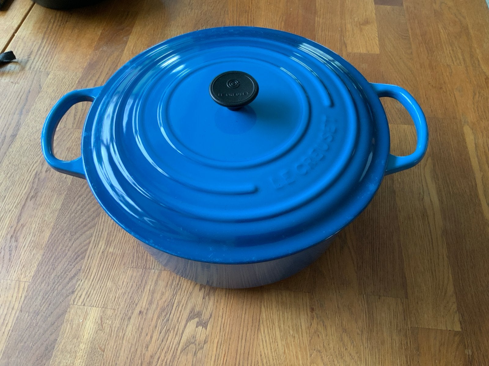 Le Creuset Braadpan Blauw - 28 cm, Huis en Inrichting, Keuken | Potten en Pannen, Met deksel, Le Creuset, Ophalen of Verzenden